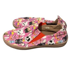 D.Willow Frenchie Dog & Donuts Slip-On Comfort Sneaker Pink Size‎ 39 US 8
